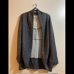 Grey w Crochet Back Cardigan
